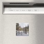 Winter Snowy Mountain Scene in Montana Magneet (Insitu (Vaatwasser))