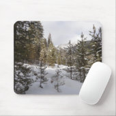 Winter Snowy Mountain Scene in Montana Muismat (Met muis)