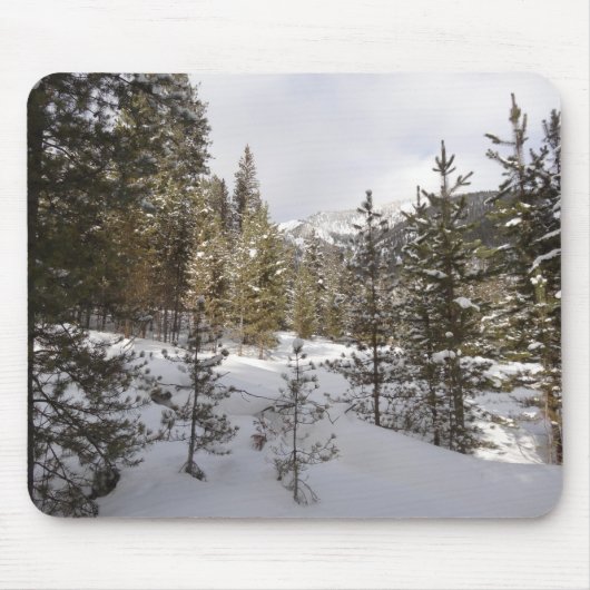 Winter Snowy Mountain Scene in Montana Muismat (Voorkant)