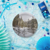 Winter Snowy Mountain Scene in Montana Papieren Bordje (Feest)