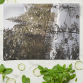 Winter Snowy Mountain Scene in Montana Theedoek (Gevouwen)