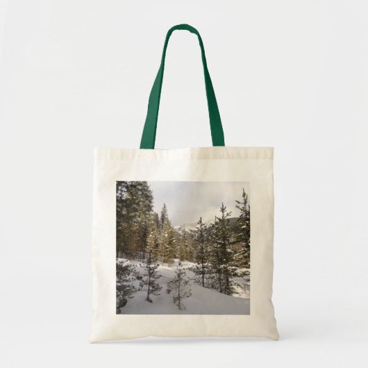 Winter Snowy Mountain Scene in Montana Tote Bag (Voorkant)