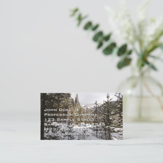 Winter Snowy Mountain Scene in Montana Visitekaartje (Staand voorkant)