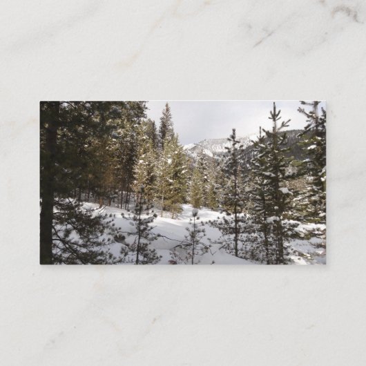 Winter Snowy Mountain Scene in Montana Visitekaartje (Achterkant)