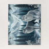 Winter Snowy Mountain Wolves Legpuzzel (Verticaal)