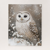 Winter Snowy Owl In Snow Legpuzzel (Verticaal)