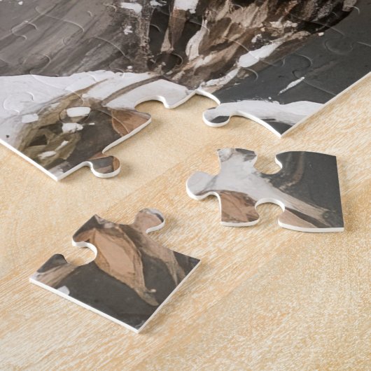 Winter Snowy Owl In Snow Legpuzzel (Zijkant)