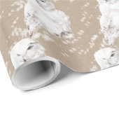 Winter Snowy Owl Kraft Paper Wrapping Cadeaupapier (Rol Hoek)
