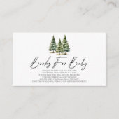 Winter Snowy Pine Tree Baby shower Boeken voor Bab Informatiekaartje (Voorkant)