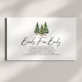 Winter Snowy Pine Tree Baby shower Boeken voor Bab Informatiekaartje