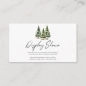 Winter Snowy Pine Tree Baby shower Display Shower Informatiekaartje (Voorkant)