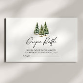 Winter Snowy Pine Tree Baby shower Luier Raffle Informatiekaartje