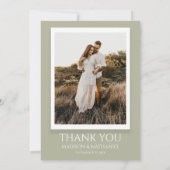 Winter Snowy Pine Tree Custom Photo Wedding Bedankkaart (Achterkant)