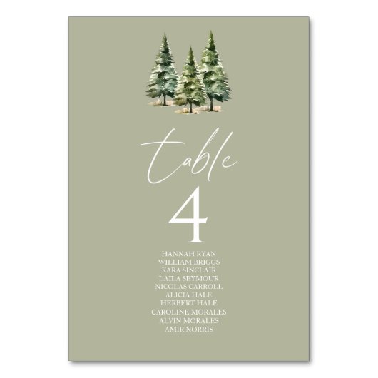 Winter Snowy Pine Tree Forest Wedding Kaart (Achterkant)