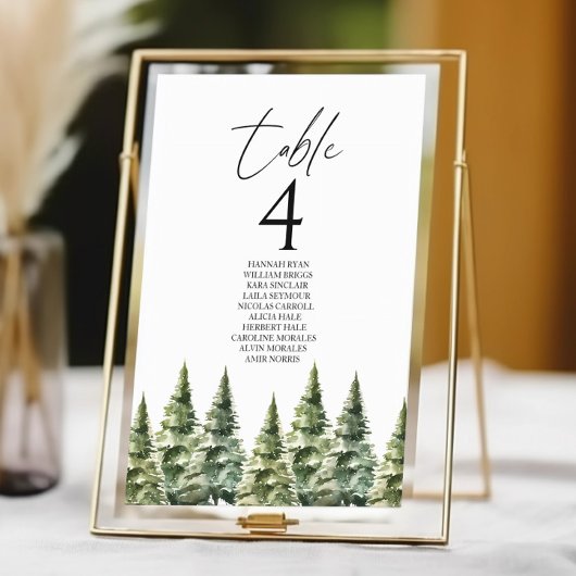 Winter Snowy Pine Tree Forest Wedding Kaart