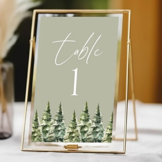 Winter Snowy Pine Tree Forest Wedding Kaart