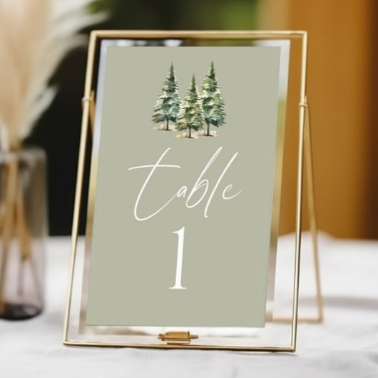 Winter Snowy Pine Tree Forest Wedding Kaart