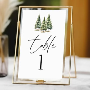 Winter Snowy Pine Tree Forest Wedding Kaart