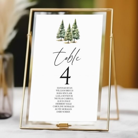 Winter Snowy Pine Tree Forest Wedding Kaart