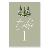 Winter Snowy Pine Tree Forest Wedding Kaart (Achterkant)