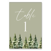 Winter Snowy Pine Tree Forest Wedding Kaart (Voorkant)