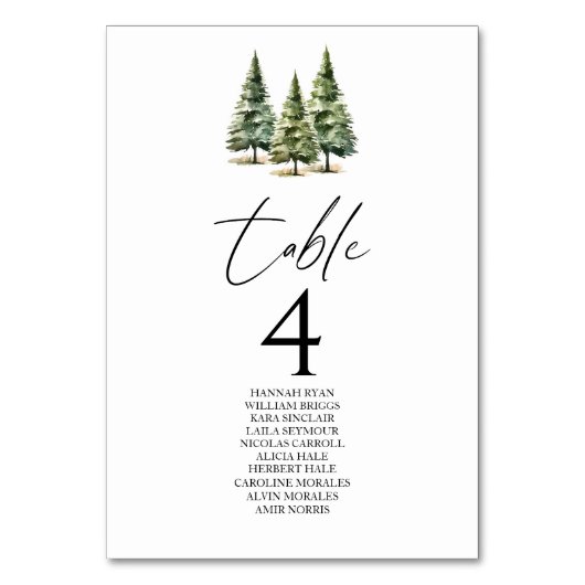 Winter Snowy Pine Tree Forest Wedding Kaart (Voorkant)
