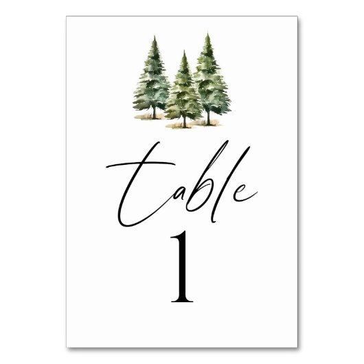 Winter Snowy Pine Tree Forest Wedding Kaart (Achterkant)