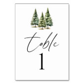 Winter Snowy Pine Tree Forest Wedding Kaart (Voorkant)