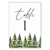 Winter Snowy Pine Tree Forest Wedding Kaart (Achterkant)