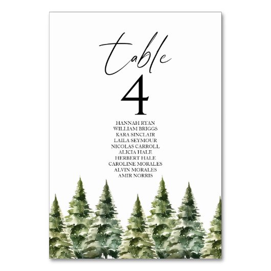 Winter Snowy Pine Tree Forest Wedding Kaart (Achterkant)