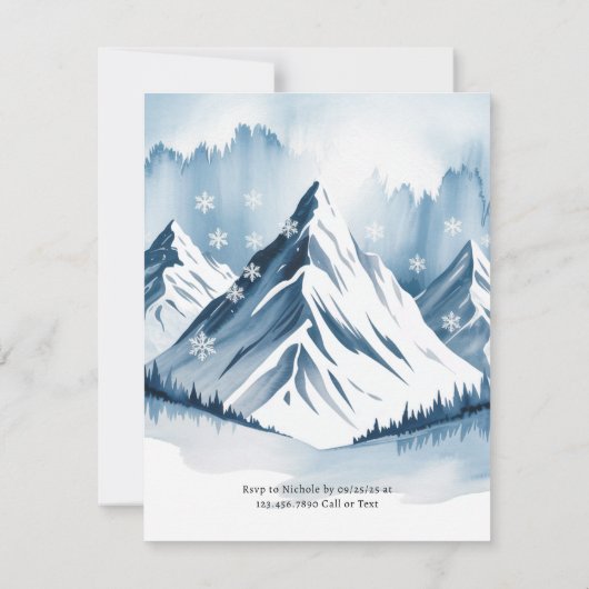 Winter Snowy Pine Wreath Save the Date Kaart (Achterkant)