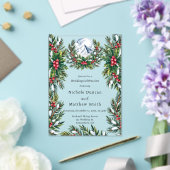 Winter Snowy Pine Wreath Wedding Celebration Acryl Uitnodigingen (Insitu (Huwelijk))