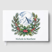 Winter Snowy Pine Wreath Wedding Gastenboek (Voorkant)