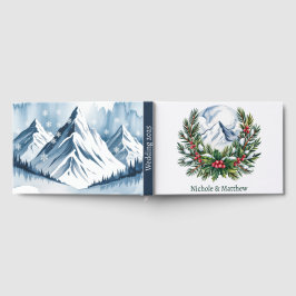 Winter Snowy Pine Wreath Wedding Gastenboek