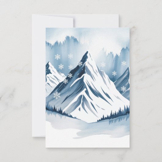 Winter Snowy Pine Wreath Wedding RSVP Kaartje (Achterkant)