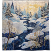 Winter Snowy Quilt Douchegordijn (Voorkant)