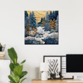 Winter Snowy Quilt Poster (Thuiskantoor)
