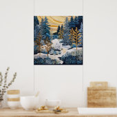Winter Snowy Quilt Poster (Keuken)