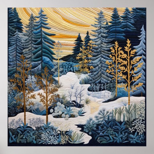 Winter Snowy Quilt Poster (Voorkant)