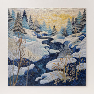 Winter Snowy Quilt Puzzel Legpuzzel
