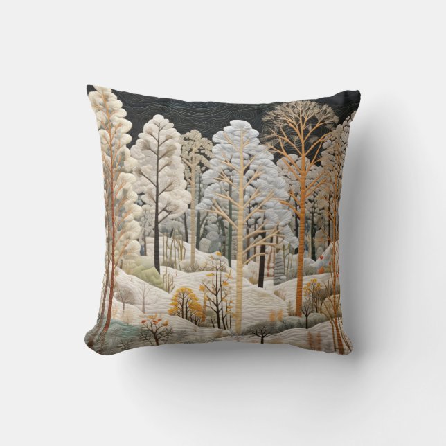 Winter Snowy Quilt Sierkussen (Voorkant)