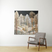 Winter Snowy Quilt Tapestry Wandkleed (In situ)