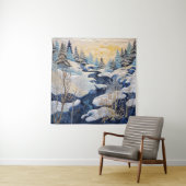 Winter Snowy Quilt Tapestry Wandkleed (In situ)