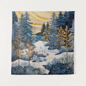 Winter Snowy Quilt Tapestry Wandkleed (Voorkant)