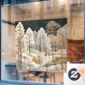 Winter Snowy Quilt Window Cling Raamsticker (Cafe Raam)