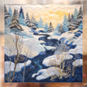 Winter Snowy Quilt Window Cling Raamsticker (Vel 2)