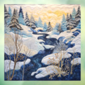 Winter Snowy Quilt Window Cling Raamsticker (Vel 3)