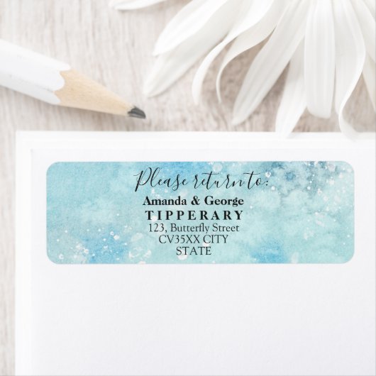 Winter Snowy Return-adreslabel Etiket (Insitu)