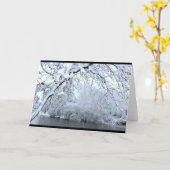 Winter Snowy River Scene Kaart (Gele Bloem)