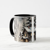 Winter Snowy Scene Mug Mok (Voorkant links)